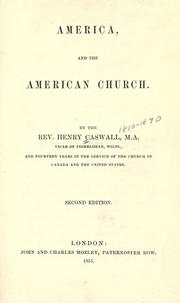 America and the American church by Caswall, Henry