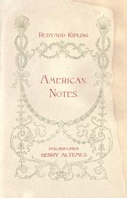 Cover of: American notes by Rudyard Kipling, Rudyard Kipling