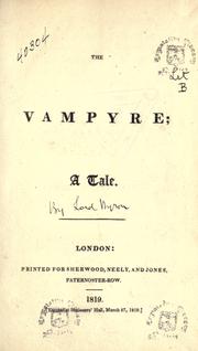 Cover of: The vampyre by John William Polidori