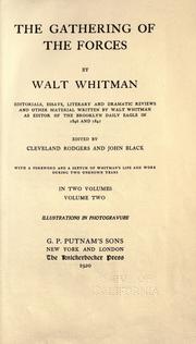 Cover of: gathering of the forces | Walt Whitman