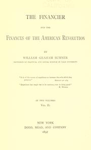 Cover of: Financier and the finances of the American revolution.