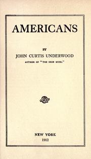 Cover of: Americans by Underwood, John Curtis