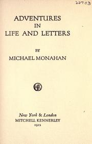 Cover of: Adventures in life and letters by Michael Monahan
