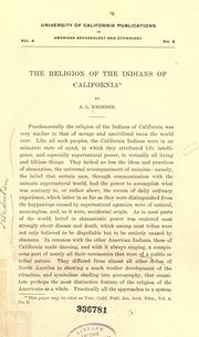 Cover of The religion of the Indians of California