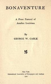Cover of: Bonaventure by George Washington Cable