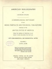 Cover of: American bibliography by Evans, Charles
