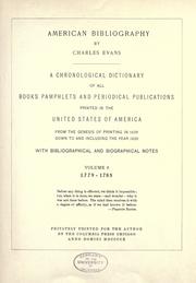 Cover of: American bibliography by Evans, Charles