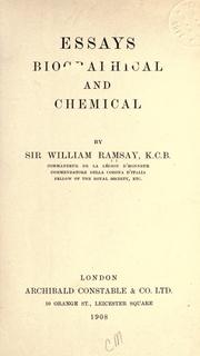 Cover of: Essays biographical and chemical
