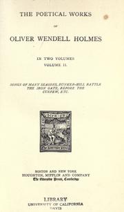 Cover of: The works of Oliver Wendell Holmes ... by Oliver Wendell Holmes, Sr.