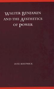 Cover of: Walter Benjamin and the aesthetics of power