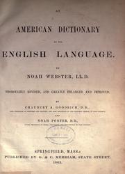 Cover of: An American dictionary of the English language. by Noah Webster
