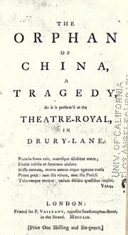 Cover of: The orphan of China by Arthur Murphy