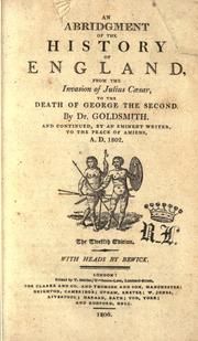 Cover of: An abridgement of the history of England by Oliver Goldsmith