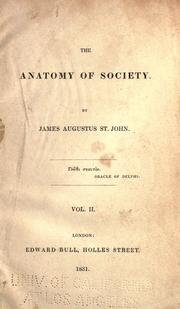 Cover of: anatomy of society
