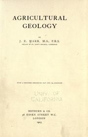 Cover of: Agricultural geology by Marr, John Edward