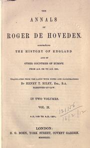 Cover of: The annals of Roger de Hoveden by Hoveden, Roger of