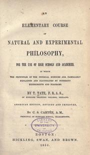 Cover of: An elementary course of natural and experimental philosophy ...