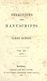 Cover of: Selections from manuscripts