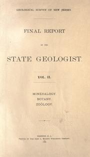 Cover of: Final report of the State Geologist