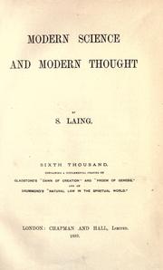 Modern science and modern thought by S. Laing