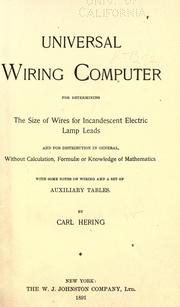 Cover of: Universal wiring computer by Hering, Carl, Hering, Carl