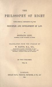 Cover of: The philosophy of right by Diodato Lioy