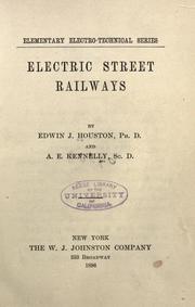 Cover of: Electric street railways