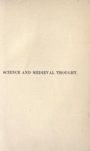 Cover of: Science and medieval thought. by T. Clifford Allbutt