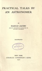 Cover of: Practical talks by an astronomer by Harold Jacoby