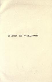 Cover of: Studies in astronomy