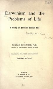 Cover of: Darwinism and the problems of life: a study of familiar animal life.