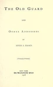 Cover of: The old guard: and other addresses