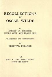 Cover of: Recollections of Oscar Wilde