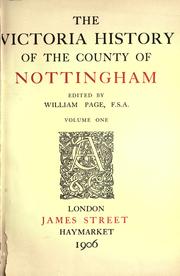 Cover of: The Victoria history of the county of Nottingham: edited by William Page.