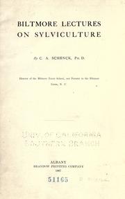 Cover of: Biltmore lectures on sylviculture