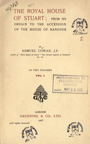 Cover of: royal House of Stuart: from its origin to the accession of the House of Hanover