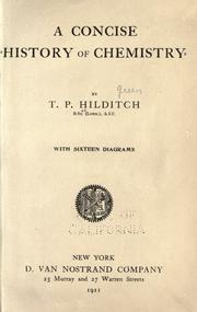 Cover of: A concise history of chemistry by Hilditch, Thomas Percy