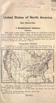 United States of North America by Eliot Blackwelder