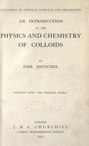 Cover of: introduction to the physics and chemistry of colloids