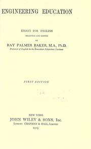 Cover of: Engineering education by Ray Palmer Baker, Ray Palmer Baker