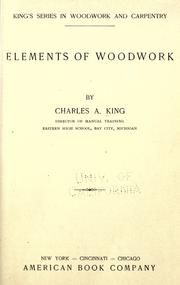 Cover of: Elements of woodwork