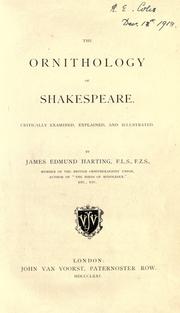 Cover of: The ornithology of Shakespeare.: Critically examined, explained, and illustrated.