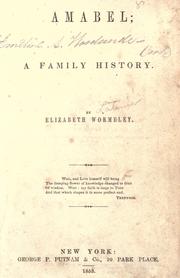 Amabel by Elizabeth Wormeley Latimer