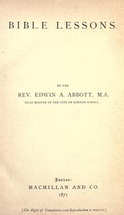 Cover of: Bible lessons by Edwin Abbott Abbott