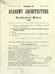 Cover of: Academy architecture and architectural review. by 