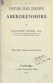 Cover of: Aberdeenshire. by Alexander Mackie, Alexander Mackie