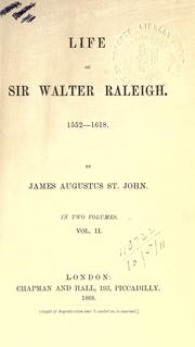 Cover of: Life of Sir Walter Raleigh, 1552-1618.
