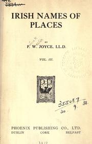 Cover of: Irish names of places by P. W. Joyce