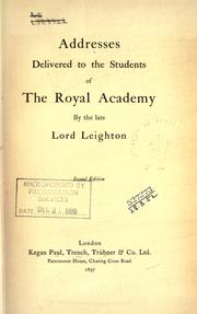 Addresses delivered to the students of the Royal Academy