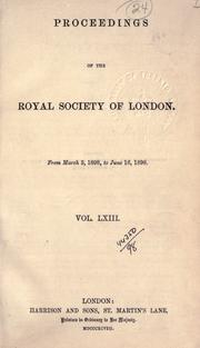 Cover of: Proceedings.  v. 1-75; 1800-1904. by Royal Society of London